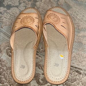Chic Tan Women's Slip-On Slippers handmade polish
